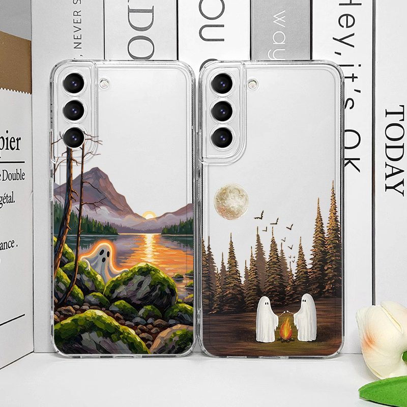 Samsung Galaxy A55 - Custodia Trasparente con Motivo Fantasma Carino